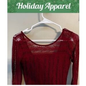 Hollister Burgundy Lace Bodysuit/Size Medium